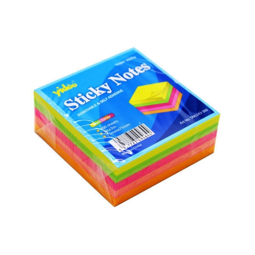 Bild von Haftnotizen 5 Leuchtfarben 75 × 75 mm 300 Blatt - Yidoo Modell SN0243