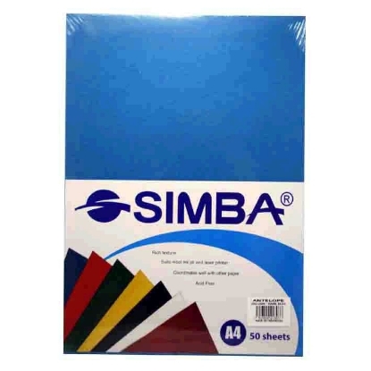 Picture of Color Copy Paper Package - 50 Folded Dark Blue Sheets - A4 - Simba 