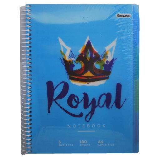 Picture of Royal Wirebound Notebook 180 Sheets A4 with 5 Dividers 18.5 x 26.5 cm 60 gm - Bravo