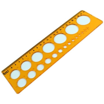 Zeige Details für Kreisvorlagenlineal, Honigfarbe, 24 cm - Ark Bild von Kreisvorlagenlineal, Honigfarbe, 24 cm - Ark