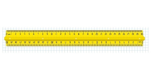 Bild von Transparenter Kunststofflineal 30 cm mit Griff - Ark 088