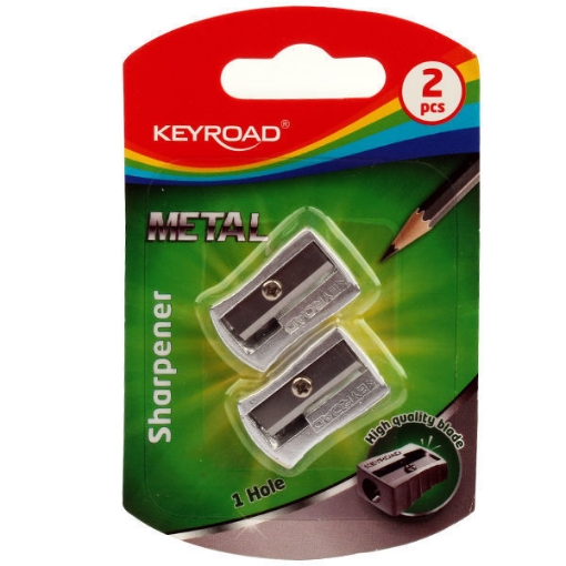 Image de Taille-crayon en métal 1 trou avec lame en métal, 2 pièces sur carte – Modèle Keyroad KR970531