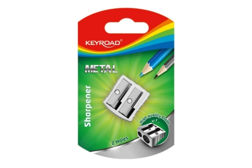 Picture of Metal Sharpener Double Hole with Metal Blade Card 1 Piece – Keyroad Model KR971683