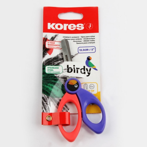 Image de Ciseaux pour enfants Birdy, clip métallique 12,5 cm, modèle Kores 35126.