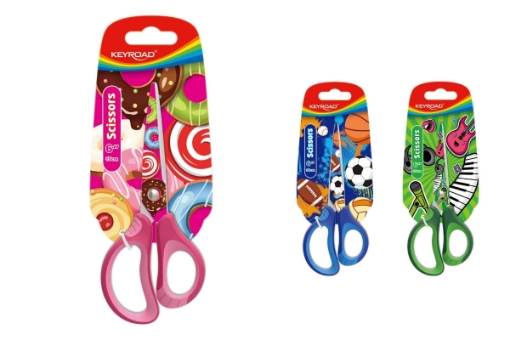 Picture of Colorful Metal Kids Scissors 15cm 151 × 66 × 11 mm, 1 Piece on Card – Keyroad Model KR971675