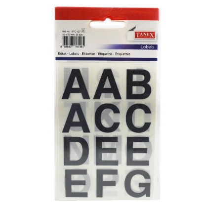 Picture of Self-adhesive English letters sticker 12 pieces on 3 sheets - Tanix STC427