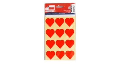 Picture of Kids Sticker Orange heart shaped 12 Pieces on 5 Sheets - Tanix