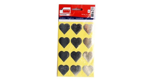 Picture of Sticker Heart Shape, Silver Color, 12 Pieces, 5 Sheets - Tanex STC-304