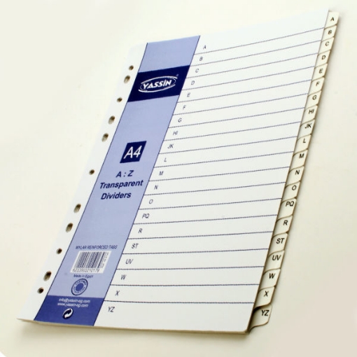 Picture of Transparent Plastic Letters A-Z File Dividers – Yassin