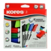 Picture of Whiteboard marker Set round 4 colors + White board eraser kores Model 20863