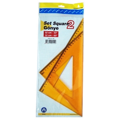 Picture of Set of 2 Plastic Triangles 32 cm in Honey Color, Dimensions 5 * 10 * 30 cm, Weight 520 g - Ark 519