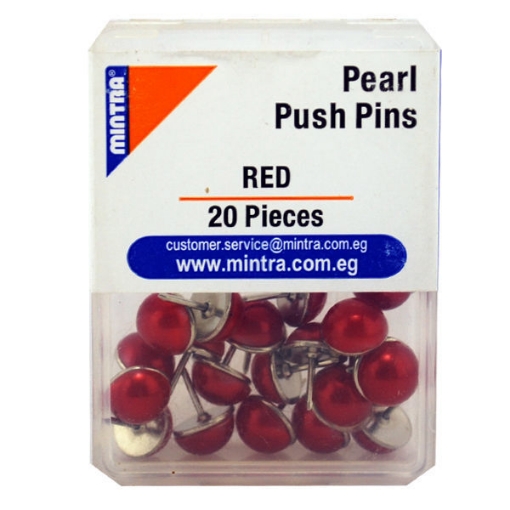 Picture of Mintra Office Pin Box - Red Pearl Shape 20 Pins - Model 95644