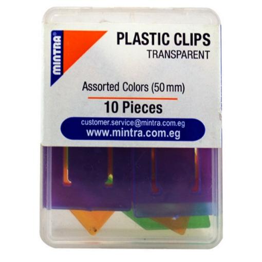 Picture of Plastic Paper Clip Clear colors 50mm Mintra Model 95883.