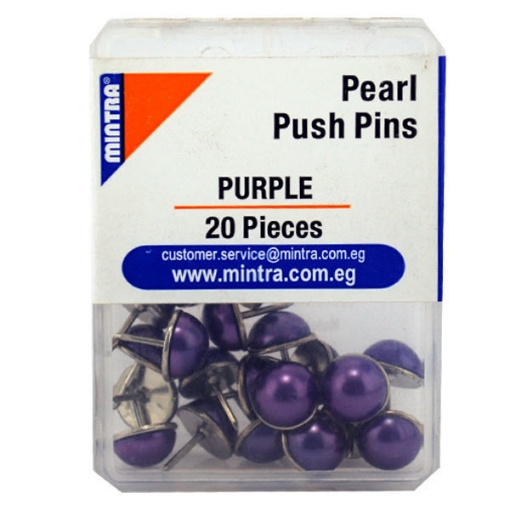 Picture of Push Pins, Pearl Shape Purple 20 Pieces - Mintra 95655