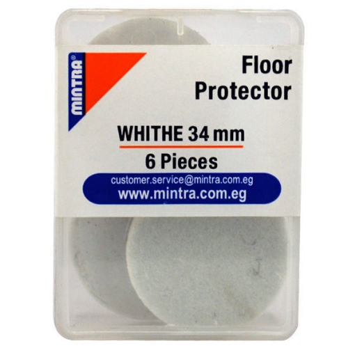 Picture of Round floor protector, White Color 34mm 6 Pieces - Mintra