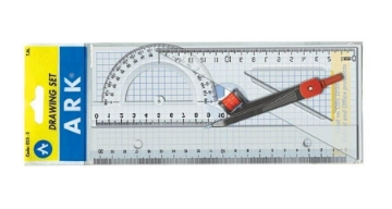 Zeige Details für Geometrisches Set, 4 Teile (Dreieck + Lineal 20cm + Winkelmesser + Geometrischer Zirkel) - Ark 0233 Bild von Geometrisches Set, 4 Teile (Dreieck + Lineal 20cm + Winkelmesser + Geometrischer Zirkel) - Ark 0233