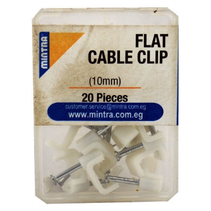 Picture of Square Plastic Cable Clips Pack F10, 20 Pieces – Mintra 94465