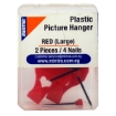 Picture of Plastic photo hanger 2 Pieces Large Size 4 Nails Red Color - Mintra