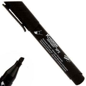 Zeige Details für Markerstift Keilspitze XP2, Schwarz, Kores Modell 20950. Bild von Markerstift Keilspitze XP2, Schwarz, Kores Modell 20950.