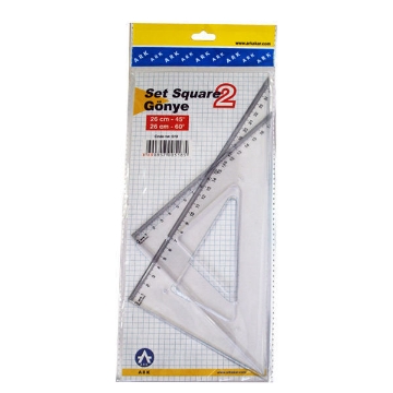 Mostrar detalles de Juego de 2 Triángulos de Plástico de 26 cm en Color Transparente, Dimensiones 30 * 10 * 5 cm, Peso 105 g - Ark 518 Imagen de Juego de 2 Triángulos de Plástico de 26 cm en Color Transparente, Dimensiones 30 * 10 * 5 cm, Peso 105 g - Ark 518