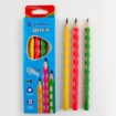 Bild von Set aus 6 Jumbo-Dreikant-Bleistiften HB mit Radiergummi - Keyroad Modell KR971720