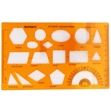 Mostrar detalles de Plantilla de Formas Geométricas - Iso Mars M-6047 Imagen de Plantilla de Formas Geométricas - Iso Mars M-6047