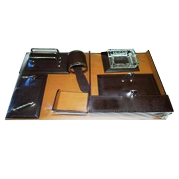 Show details for Leather Desk Set 1 Tier 9 Pieces Picture of Leather Desk Set 1 Tier 9 Pieces