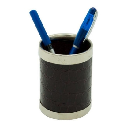 Picture of pen cup High quality leather round 