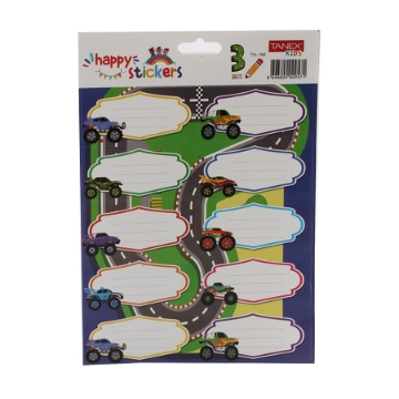 Show details for School tickets 10 Pieces 3 Sheets Multi-Shapes and Colors - Tanex TSL-768 Picture of School tickets 10 Pieces 3 Sheets Multi-Shapes and Colors - Tanex TSL-768