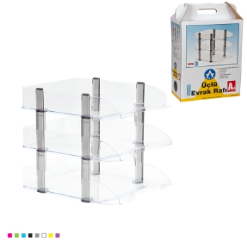 Zeige Details für 3 Schubladen Transparente Kunststoff Dokumentenablage 34,5×25,6×65 cm - Ark 4093 Bild von 3 Schubladen Transparente Kunststoff Dokumentenablage 34,5×25,6×65 cm - Ark 4093
