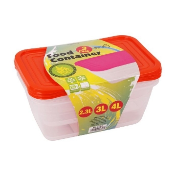 Agrandir l'image de Ensemble de 3 Contenants Rectangulaires pour Aliments 4 Litres - Mintra Image de Ensemble de 3 Contenants Rectangulaires pour Aliments 4 Litres - Mintra