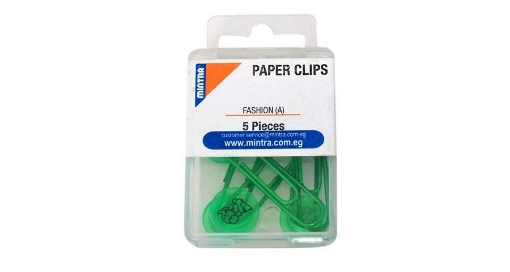 Picture of Mintra Plastic Box Paper Clips Solid Colors 50mm Pack of 5 Model 94384A