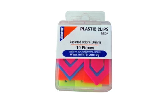 Image de Clips en plastique, couleurs néon, 50 ml, 10 pièces - Mintra 95882