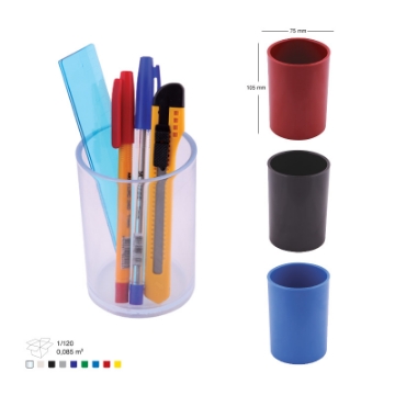 Zeige Details für Runder Stifthalter, Kunststoff 95 x 65 ml Grau - Ark K566 Bild von Runder Stifthalter, Kunststoff 95 x 65 ml Grau - Ark K566