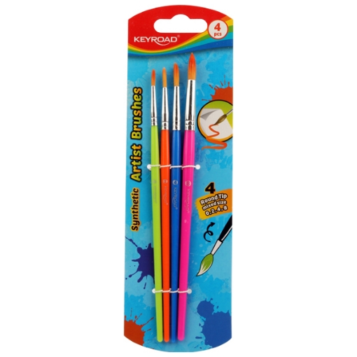 Bild von Rundes Pinselset 4 Stück Größen (2, 4, 8, 10) – Keyroad KR972032
