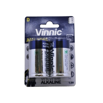 Mostrar detalles de 2 Baterías\ Tarjeta AM1 LR20, 1.5 V - Vinnic Alcalina Imagen de 2 Baterías\ Tarjeta AM1 LR20, 1.5 V - Vinnic Alcalina