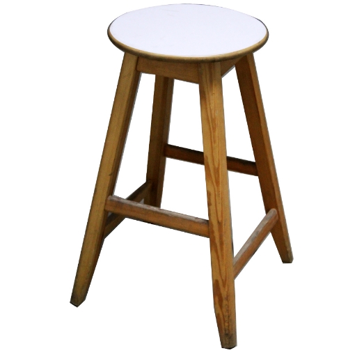 Picture of Round wooden chair without a fixed back, white base, 70 cm