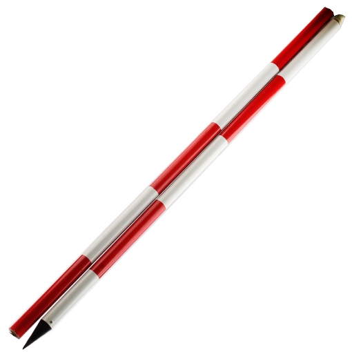 Image de Poteau à prisme rouge et blanc en métal aluminium importé, coloré, 2 mètres