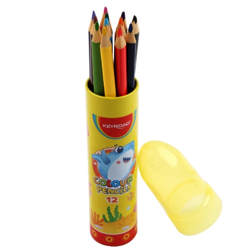 Bild von Keyroad Dreieckige medizinische Buntstifte 12 Farben Metallbox Modell KR972228