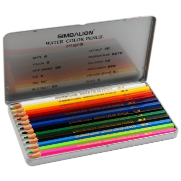 Show details for Water Color Pencils 12 Colors in metal box - Simbalion WP-1201 Picture of Water Color Pencils 12 Colors in metal box - Simbalion WP-1201