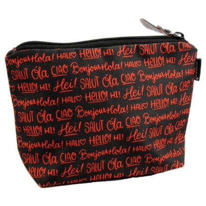 Picture of Multipurpose Pencil Case 6 x 15 x 21.5 cm Black Printed warm red hello – Mintra 09478