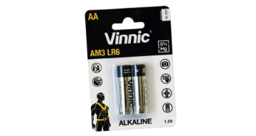 Mostrar detalles de Tarjeta de baterías 2 piezas Vinnic Alcalina Modelo LR6 Imagen de Tarjeta de baterías 2 piezas Vinnic Alcalina Modelo LR6