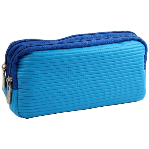 Picture of Leather pencil case with 2 zippers multi-purpose Turkish pippa gift bag Model KK-600