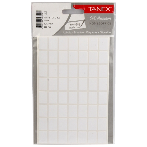 Picture of White Rectangular Handwriting Labels 10 Sheets A5, 56 Labels/Sheet 17 x 12 mm – Tanex OFC-106