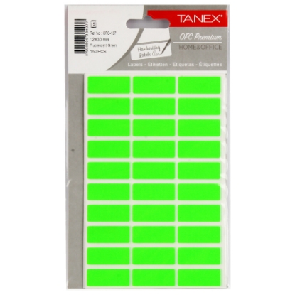 Picture of Office Labels, green 5 Sheets 17 x 12 mm 5A Quantity 30 - Tanex OFC-107