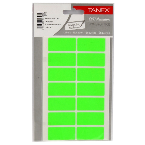 Picture of Handwriting Label green 5 sheets (40 * 19 mm) A5/14 Tanex Model OFC113