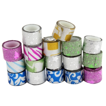 Zeige Details für Kleiner Klebebandrolle, glitzernder Stoff 15 Rolle Bild von Kleiner Klebebandrolle, glitzernder Stoff 15 Rolle