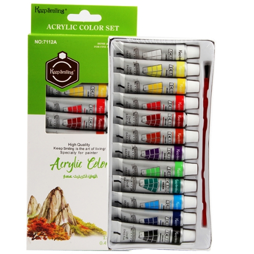 Bild von Keep Smiling Acrylfarbe, 12ml Tuben, 12 Farben - Modell 7112A