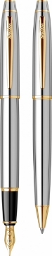 Zeige Details für Nobel 35 Set 2 Stifte + Tinte + 3 Patronen Silber & Gold - Scrikss 54397 Bild von Nobel 35 Set 2 Stifte + Tinte + 3 Patronen Silber & Gold - Scrikss 54397