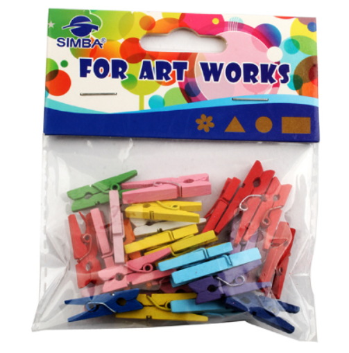 Picture of Wooden Clip Multicolored 2.5 cm Bag of 24 Pieces Simba Model MZ019C